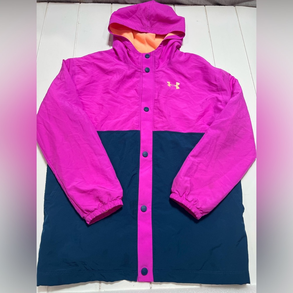 Under Armour Kids' Vibrant Pink and Navy lined jacket size YLG